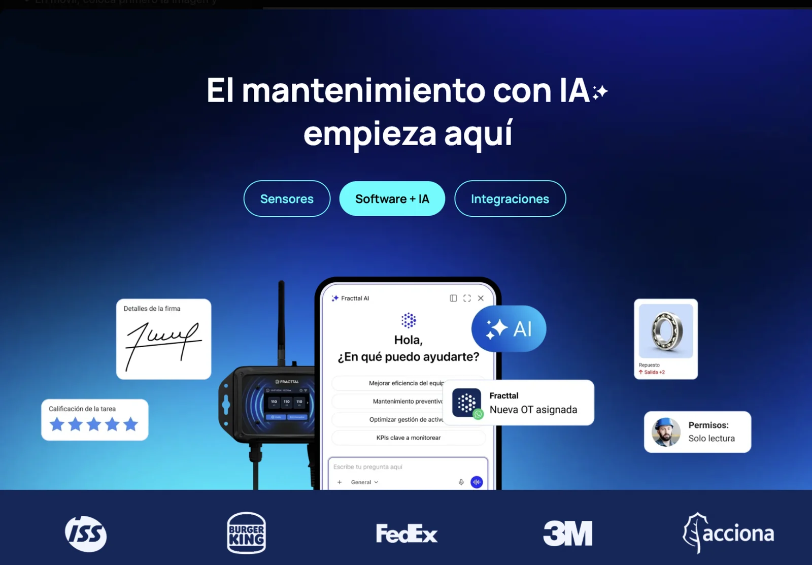 Página principal de Fracttal